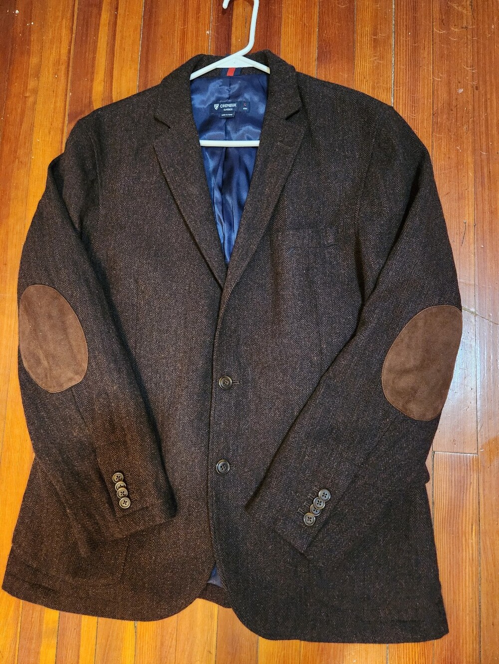 Daniel Cremieux Brown Tweed Blazer with Brown Suede Elbow Patches